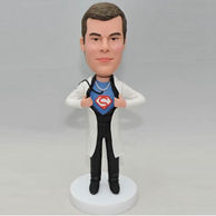 Doctor custom bobbleheads with a supermen logo