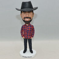 Custom bobbleheads for boyfriend who wears a cowboy hat