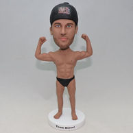 Custom swimmer bobblehead show his muscle