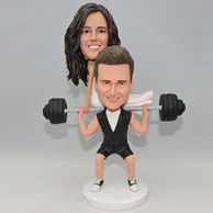 Custom interesting couple bobbleehad for wedding