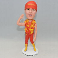 Red and yellow clothes funny man bobblehead