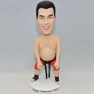 Chinese kongfu man bobblehead without shirt