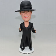 Custom black outfit man magician bobblehead