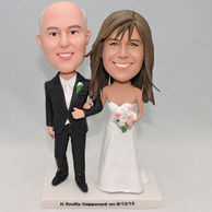 Romantic wedding bobblehead with white dress