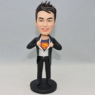 Super hero bobblehead with black suit