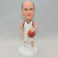Custom basketball palyer bobblehead with white jersey