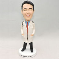 Custom birthday gift doctor bobblehead with white coat