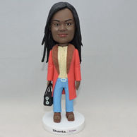 Custom best gift female bobblehead with black bag