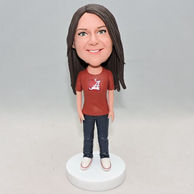 Personalized mother gift bobblehead doll with black pants