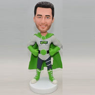 Personalized gift superman standing bobblehead with greeen cloke