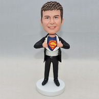 Personalized superman bobbleheads with dark blue underwear