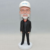Personalized man bobblehead with both hands on the pockets