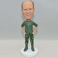 Personalized soldier bobblehead with camouflage uniform