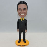 Custoom man bobblehead with black suit