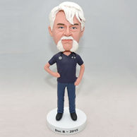 Personalized man doctor bobblehead with black stethoscope on his neck