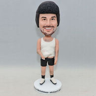 Personalized man bobblehead with black shorts