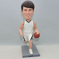 Handsoem boy basketball palyer bobblehead with white jersey