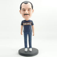 Birthday gift bobbleehad with navy blue suit for father
