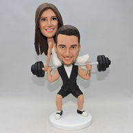 Custom interesting coulpe bobbleehad for wedding