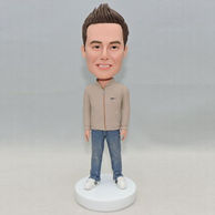 Handsome men bobbleheads with leisure wear