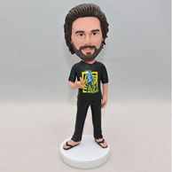 Personalized men bobbleheads with a funny posture
