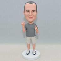 Personalized men bobbleheads with a funny posture