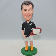 Gift for men who are Carrying a badminton racket bobbleheads