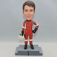 Custom racer men bobbleheads with cool uniform and helmet