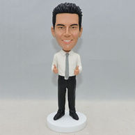 Personalized men bobbleheads with thumbs up