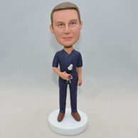 Normal standing men bobbleheads with a bobble of beer on his hand
