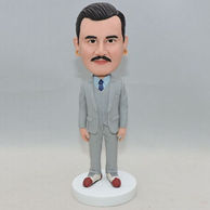 Custom normal standing men bobbleheads who wear earrings