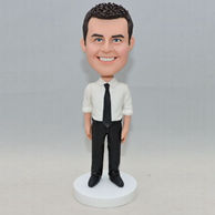 Custom normal standing men bobbleheads with white shirt