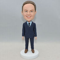 Normal standing bobbleheads in western-style clothes