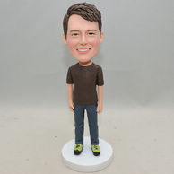 Personalized Normal Standing Bobbleheads Dress In T-shirt