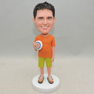 Custom Bobbleheads Handsome Boy With Yellow Shorts