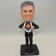 Custom Bobbleheads In Business Style with Superman logo