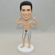 Custom Bobbleheads Strong Man showing his muscle
