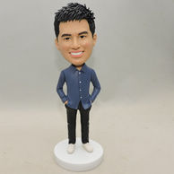 Custom Male Bobbleheads With Black Pants White Shoes