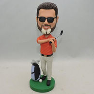 Personalized Golf Bobblehead with Black Sunglasses