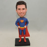 Cool style man bobblehead with superman costume