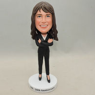 Personalized Woman Bobbleheads fold her hands on the chest