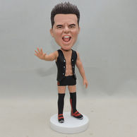 Persoanzlied boxer bobblehead with black vest and shorts
