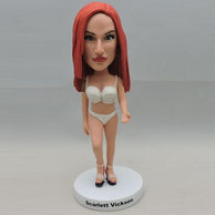 Personalized Woman Bobbleheads sexy in white underwear with sandals
