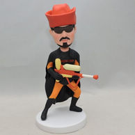 Personalized Men Bobblehead funny posture with sunglasses and gun