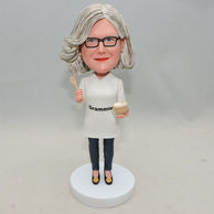 Woman Bobbleheads Gift Personalized holding a spoon and a bowl