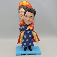 Custom Couple Bobbleheads boy carrying girl in stylish clothes