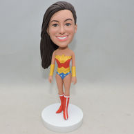 Custom Woman Bobbleheads standing with wonderwoman clothes