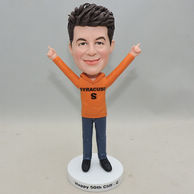 Personalized Bobble Head with Leisure Clothing Hands up Posture