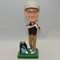 Father golfers babblehead with glasses