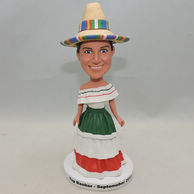 Colorful Beach Dresses bobblehead with special hat